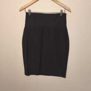 Eileen Fisher Viscose Crepe Knit Bodycon Skirt sz XS Gray Minimalist Comfort